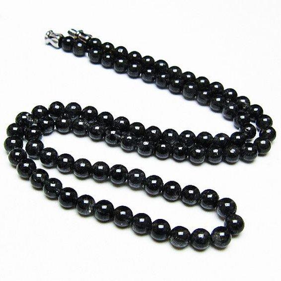 ブラックルチルクォーツ ネックレス 5mm t354-6106 : 誠安天然石専門店 