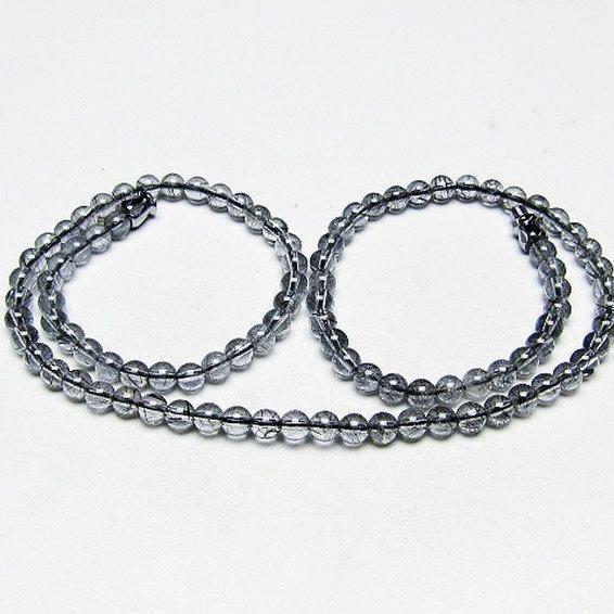 ルチルクォーツ ネックレス ブラックルチル 4mm t354-6315 : 誠安