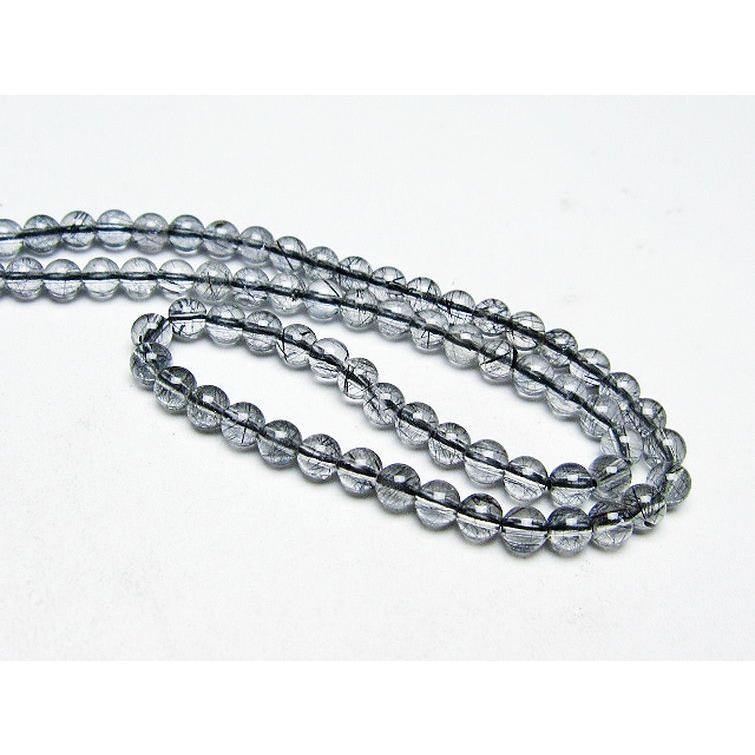 ルチルクォーツ ルチルクォーツ ネックレス ブラックルチル 5mm t354-5845 : 誠安