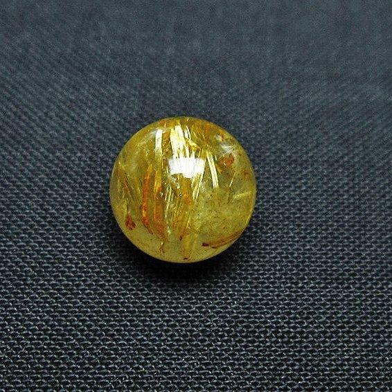 ルチルクォーツ 丸玉 ゴールドタイチンルチル水晶 10mm t355-1457 : 誠