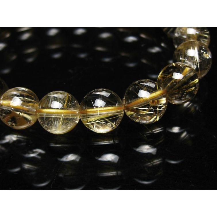 みけ　タイチンルチル３連ブレスレット 楽天市場】タイチンルチルクォーツ ブレスレット ゴールドルチル