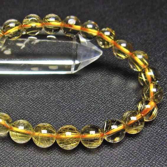 高品質 タイチンルチル 11.5mm前後 天然石 ブレスレット ゴールド ルチル ルチルクォーツ ブレスレット ゴールドタイチンルチル 8mm t116-12099