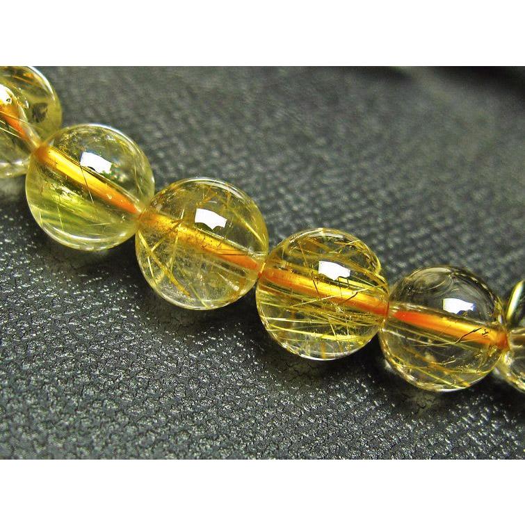 ルチルクォーツ ブレスレット ゴールドタイチンルチル 8mm t36-5753