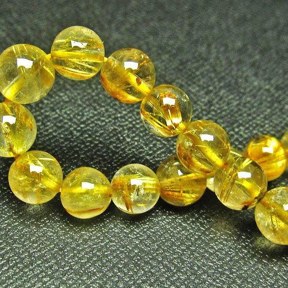 ルチルクォーツ ブレスレット ゴールドタイチンルチル 7mm t36-5804