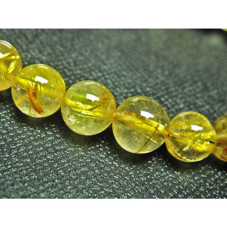 ルチルクォーツ ブレスレット ゴールドタイチンルチル 7mm t36-5804