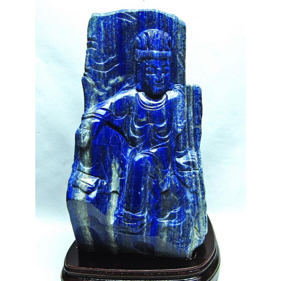 7.4Kg ラピスラズリ 手彫り 観音 置物 t362-390 : 誠安天然石専門店