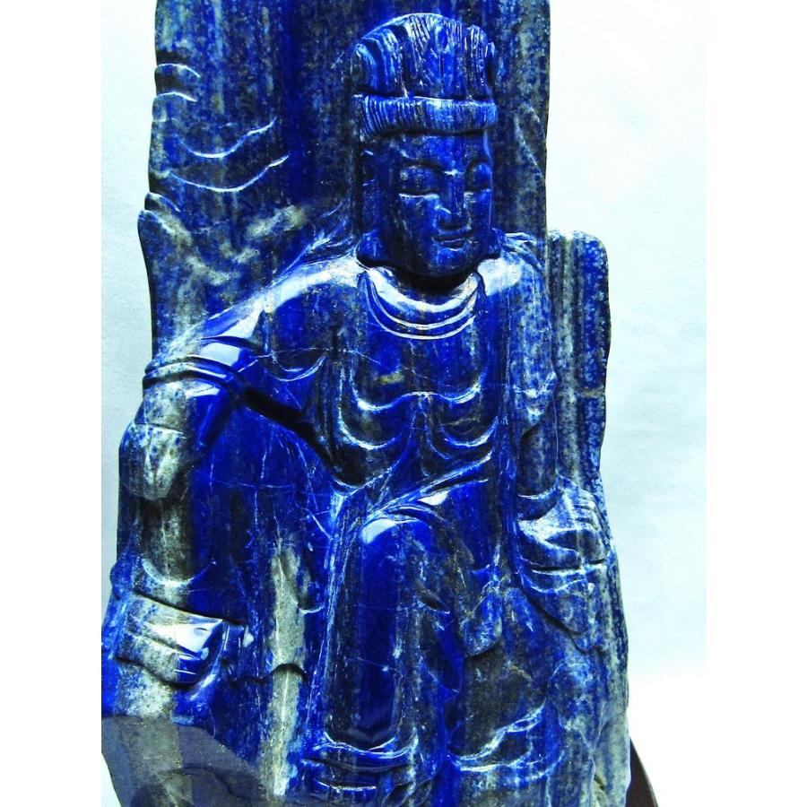 7.4Kg ラピスラズリ 手彫り 観音 置物 t362-390 : 誠安天然石専門店