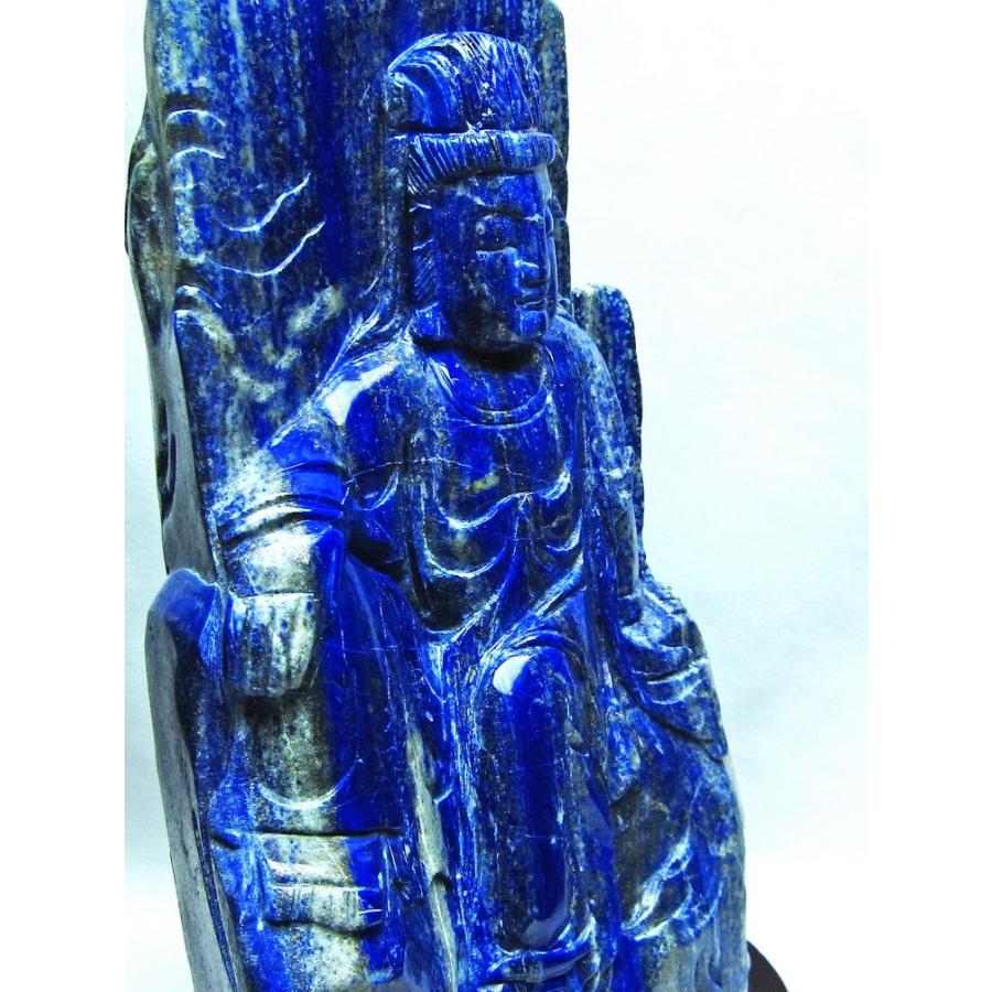 7.4Kg ラピスラズリ 手彫り 観音 置物 t362-390 : 誠安天然石専門店