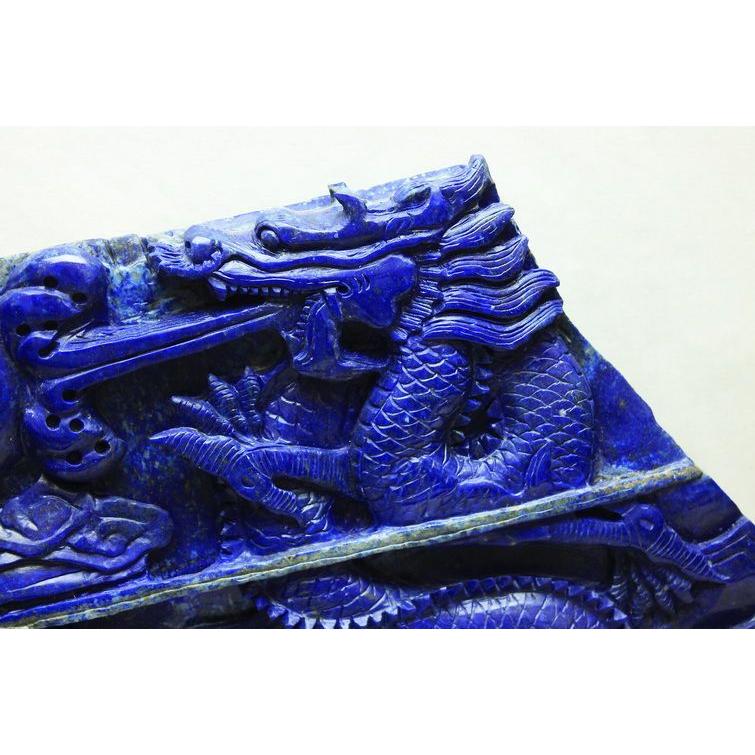 ラピスラズリ 蓮 手彫りパーツ 5.6Kg ラピスラズリ 手彫り 龍 置物 t362-563 : 誠安天然石専門