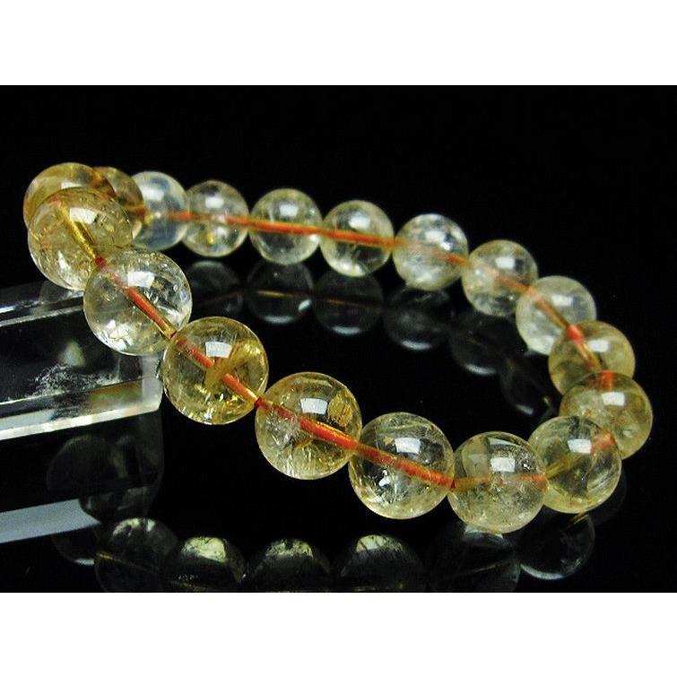虹入り シトリン ブレスレット 12mm t366-11482 : 誠安天然石専門店