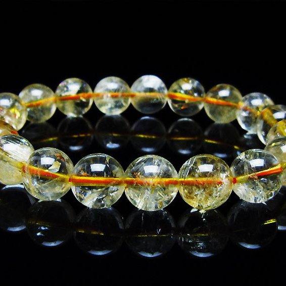 虹入り シトリン ブレスレット 11mm t366-13402 : 誠安天然石専門店