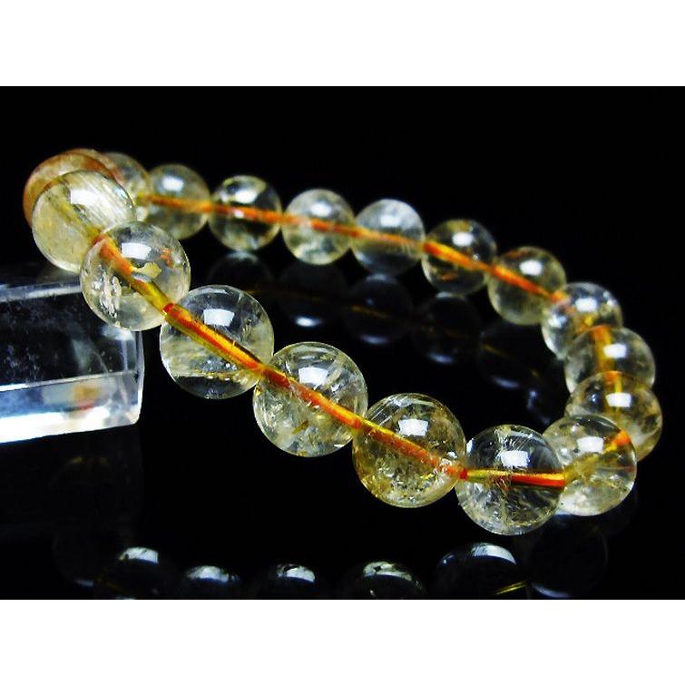 虹入り シトリン ブレスレット 11mm t366-13402 : 誠安天然石専門店