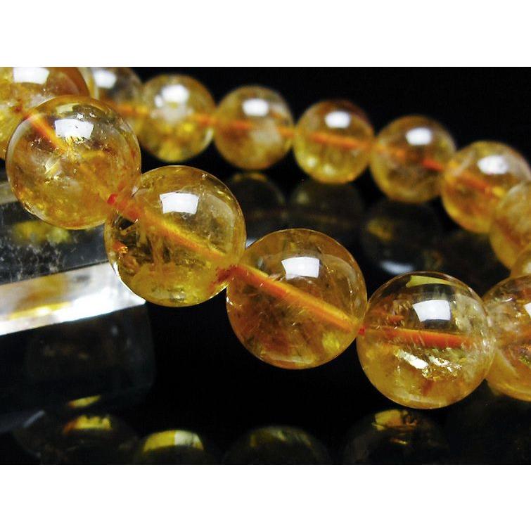 虹入り シトリン ブレスレット 14mm t366-13704 : 誠安天然石専門店