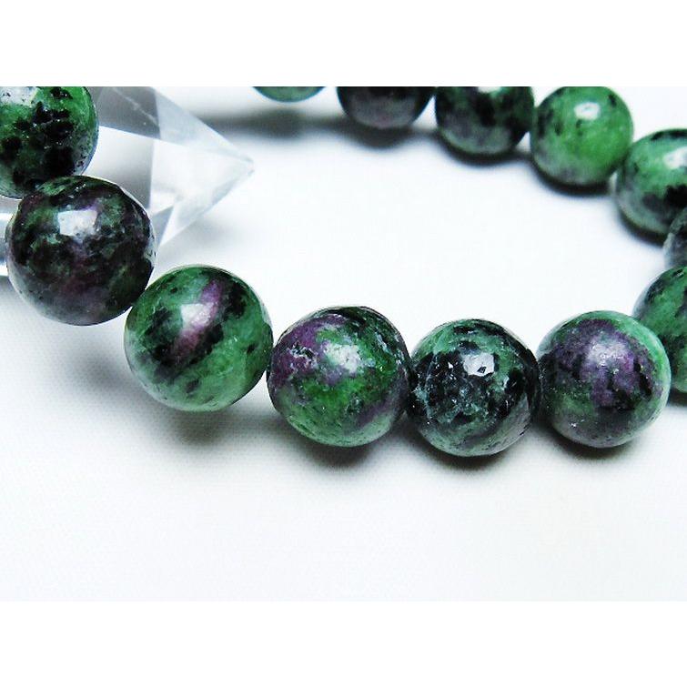 【Ruby】ソルベトーンクォーツのゴムブレスレット Ruby in zoisite bracelet：ルビーインゾイサイト チェーン