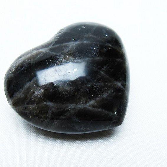 モリオン 純天然 黒水晶 ハート 置物 t375-4843 : 誠安天然石専門店