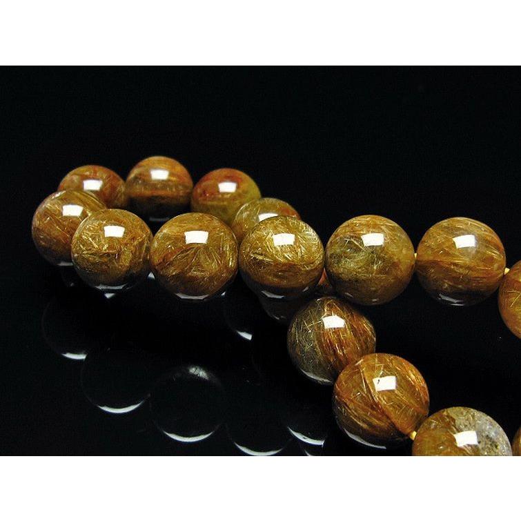 ルチルクォーツ ブレスレット 放射金針ルチル 12mm t38-1318 : 誠安