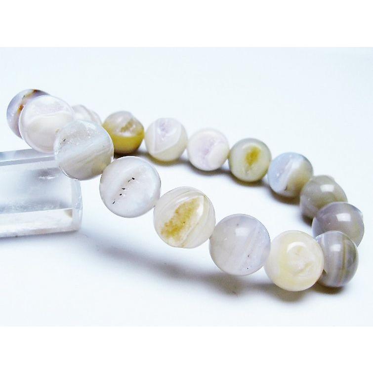 天然石ブレスレット　雪結晶　笑口フロストアゲート　笑口かわいい♡ アゲート笑口 ブレスレット 12mm t39-3201 : 誠安天然石専門店 - 通販