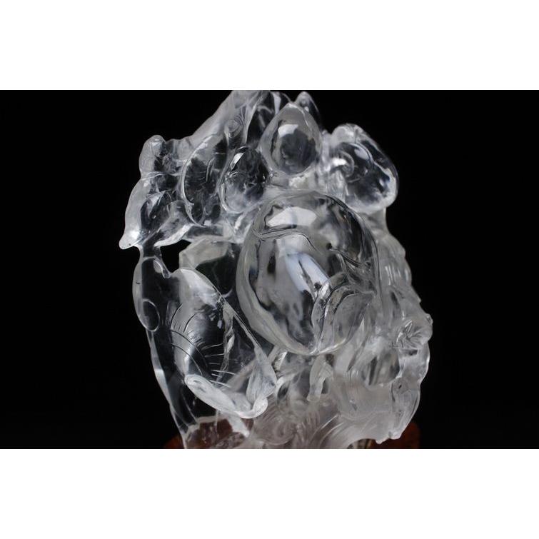 天然石水晶共生瑪瑙の蝶々　置物　彫物NO.042312 天然石水晶共生瑪瑙の蝶々 置物 彫物NO.042312