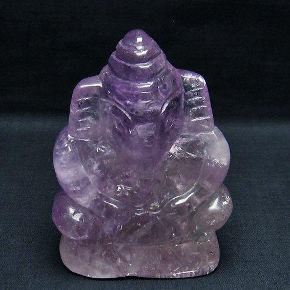 アメジスト ガネーシャ 彫刻品 置物 t42-466 : 誠安天然石専門店