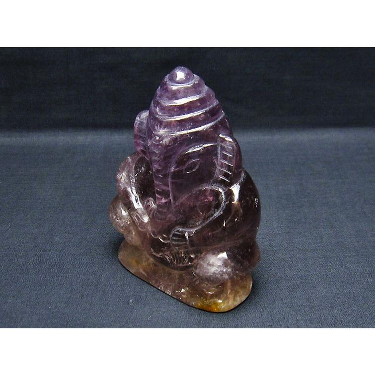 アメジスト ガネーシャ 彫刻品 置物 t42-468 : 誠安天然石専門店
