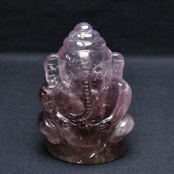 アメジスト ガネーシャ 彫刻品 置物 t42-507 : 誠安天然石専門店