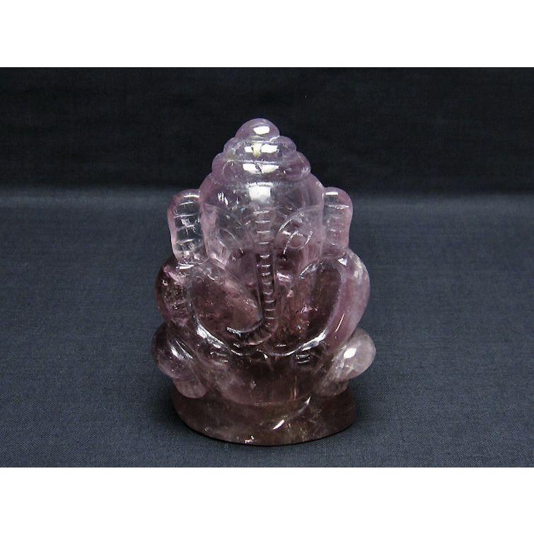 アメジスト ガネーシャ 彫刻品 置物 t42-507