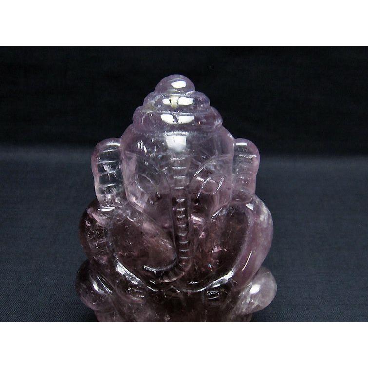 アメジスト ガネーシャ 彫刻品 置物 t42-507 : 誠安天然石専門店