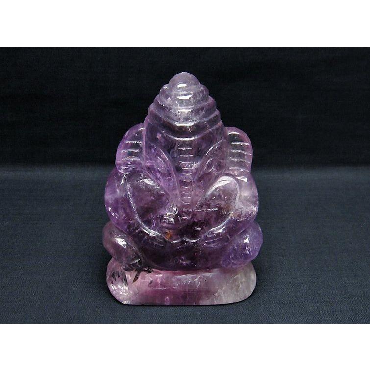 アメジスト ガネーシャ 彫刻品 置物 t42-511 ガネーシャ置物効果