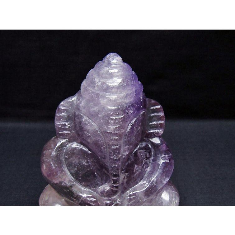 アメジスト ガネーシャ 彫刻品 置物 t42-604 : 誠安天然石専門店