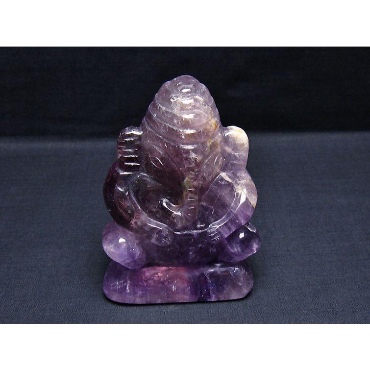 アメジスト ガネーシャ 彫刻品 置物 t42-655 : 誠安天然石専門店