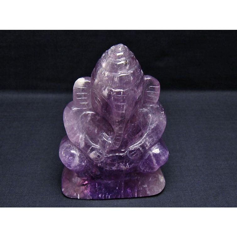 アメジスト ガネーシャ 彫刻品 置物 t42-657 : 誠安天然石専門店