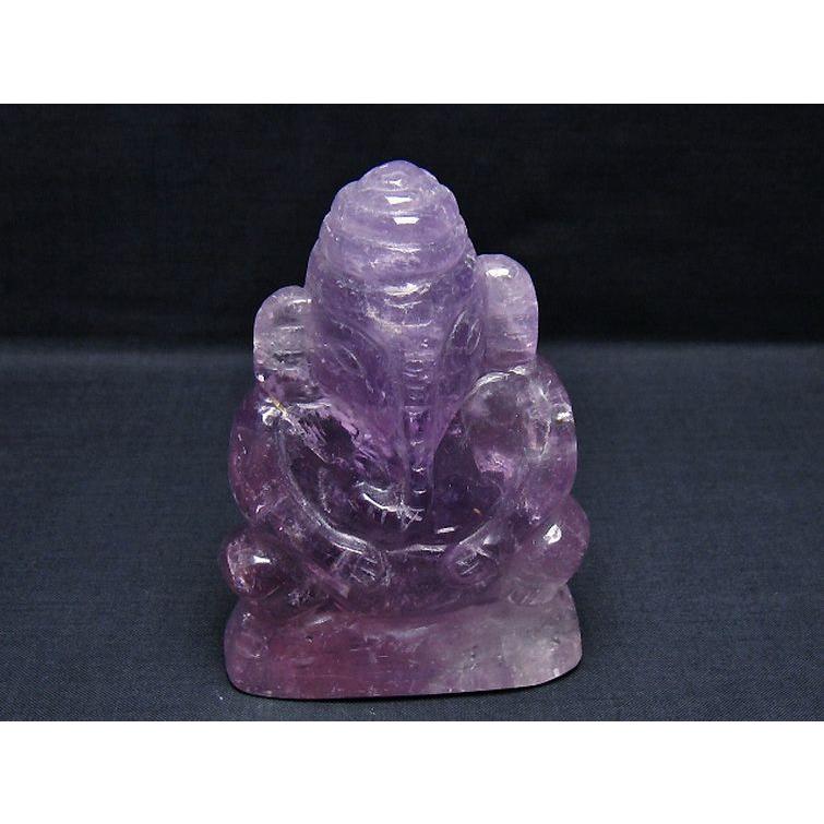 アメジスト ガネーシャ 彫刻品 置物 t42-667 : 誠安天然石専門店