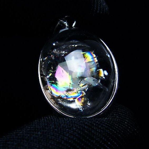 アイリスクォーツ 虹入り レインボー水晶 ペンダント t436-3104 : 誠安