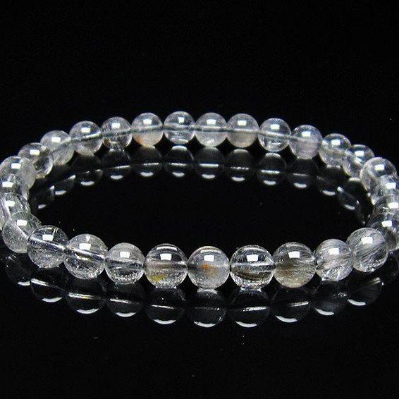 ルチルクォーツ ブレスレット 放射プラチナルチル 7mm t437-2317 : 誠