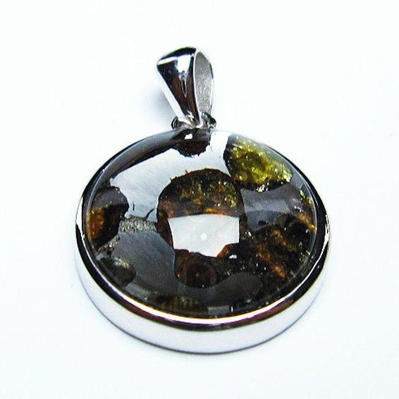 パラサイト隕石 かんらん石 ペンダント t453-3132