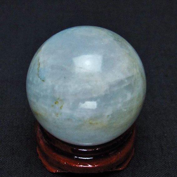 綺麗大きい巻貝水晶 ルチルと天然石アクアマリン水晶 丸玉 2点セット