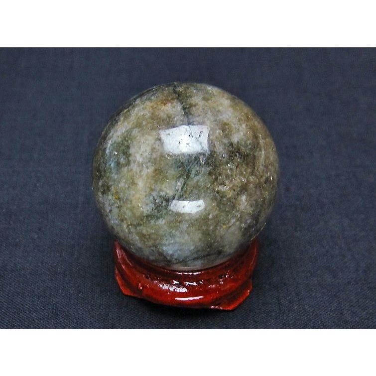 綺麗大きい巻貝水晶 ルチルと天然石アクアマリン水晶 丸玉 2点セット
