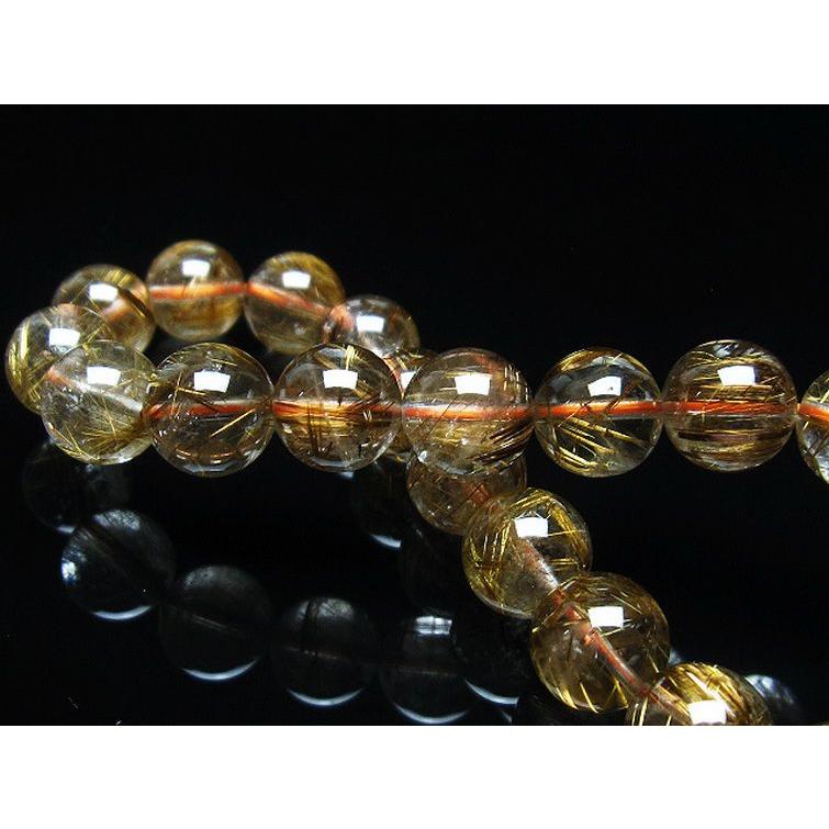タイチンルチルクォーツ ブレスレット 天然石 ゴールドルチル 金針水晶