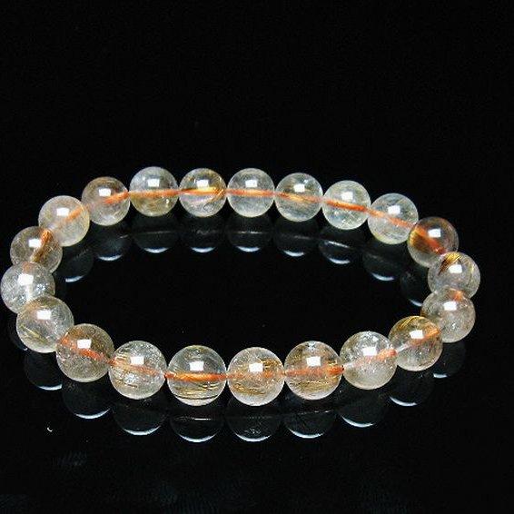 ルチルクォーツ ブレスレット ゴールドタイチンルチル 9mm t473-4882