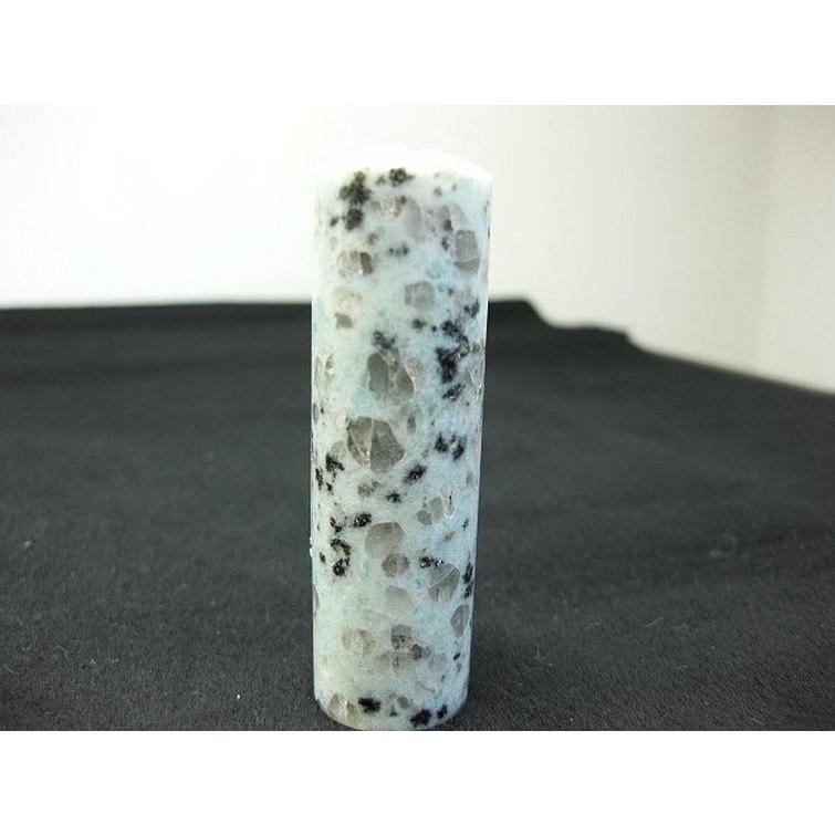 天然石 印材 黒点石 印材 (18mm) 印鑑 実印 パワーストーン 天然石 t49-161 : 誠安