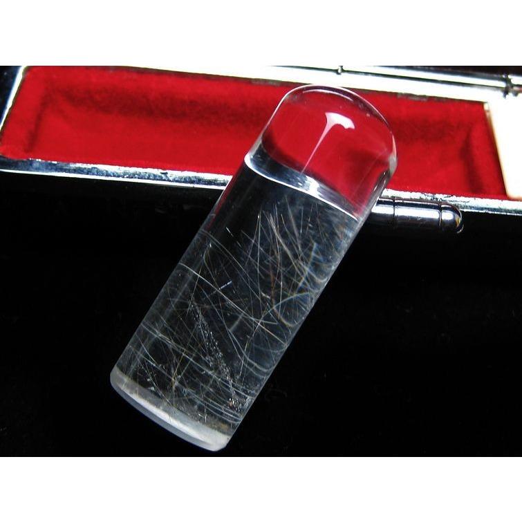 豪華ルチル 印材 （15mm） 本水晶 印鑑 実印 銀行印 パワーストーン 