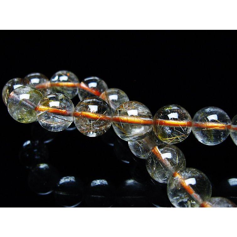 ルチルクォーツ（金針ルチル水晶） ブレスレット 8mm t50-10137 : 誠安