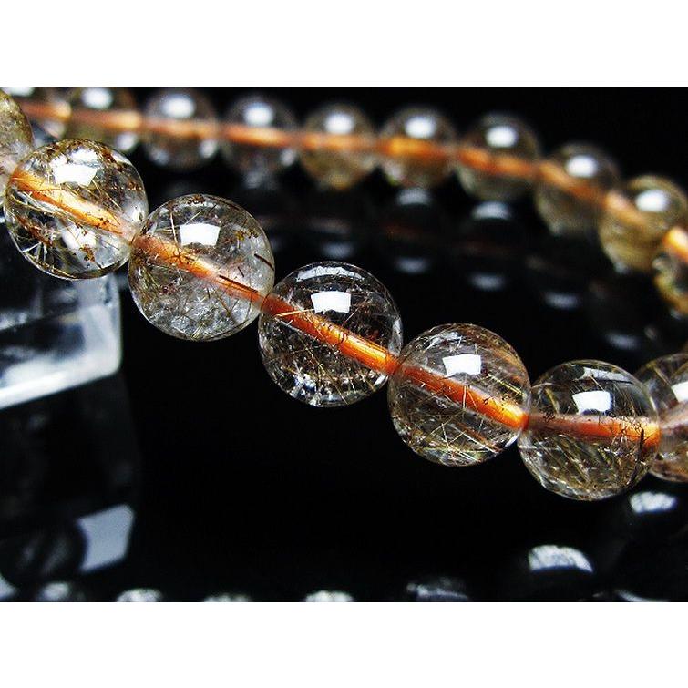 ルチルクォーツ（金針ルチル水晶） ブレスレット 8mm t50-10166 : 誠安