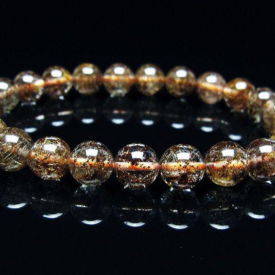 高品質 ミックスルチルクォーツ 約9.8mm ブレスレット② ミックスルチルクォーツ 9ミリブレスレット