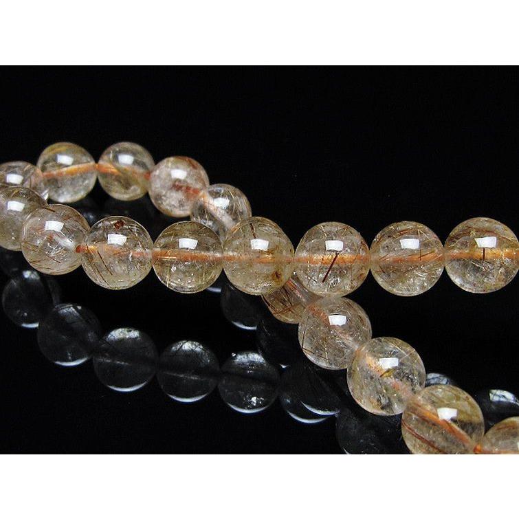 ルチルクォーツ（金針ルチル水晶） ブレスレット 8mm t50-10574 : 誠安