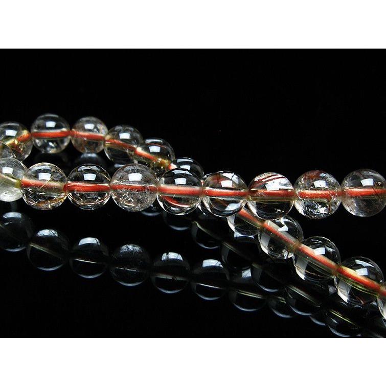 ルチルクォーツ（金針ルチル水晶） ブレスレット 7mm t50-9284 : 誠安