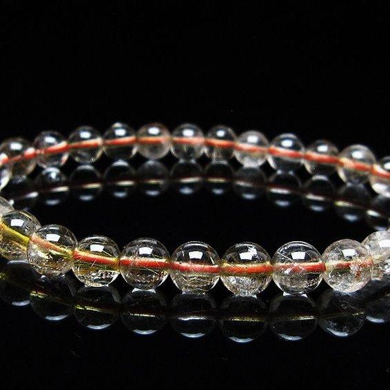 ルチルビーズブレスレット ルチルクォーツ（金針ルチル水晶） ブレスレット 7mm t50-9285 : 誠安