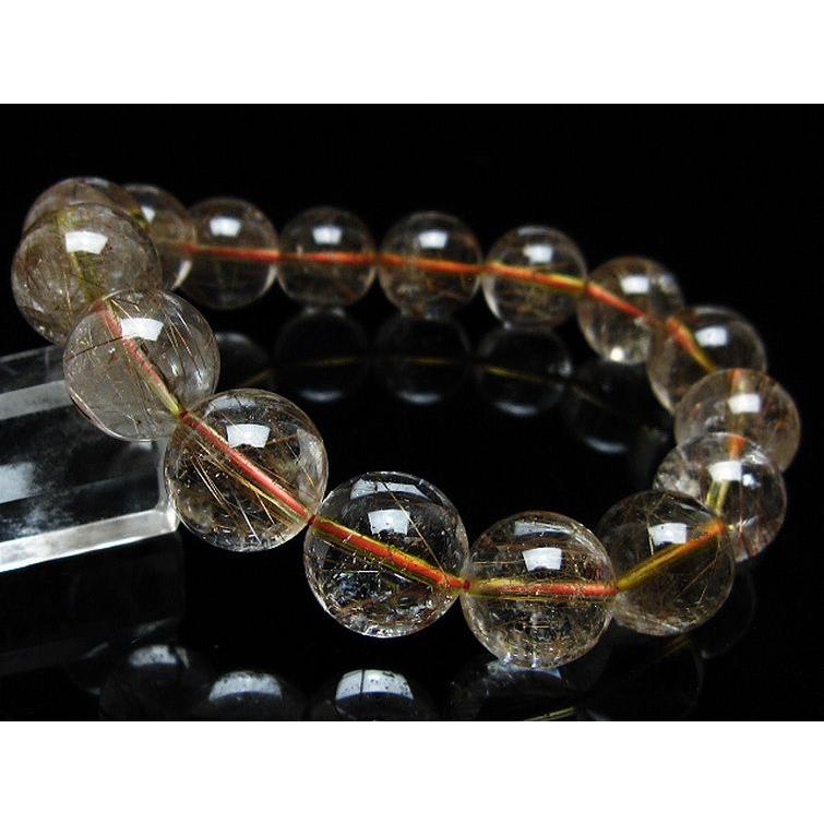 ルチルクォーツ（金針ルチル水晶） ブレスレット 14mm t50-9321 : t50 