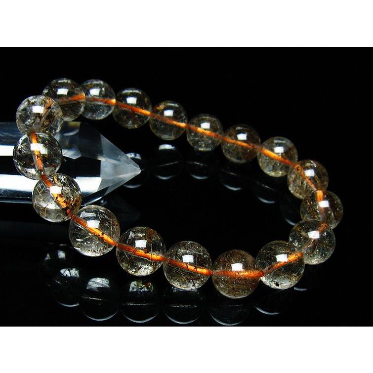 ガーデンクォーツ ブレスレット ルチル入り 庭園水晶 12mm t50-9620