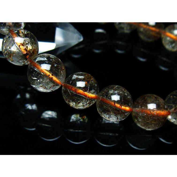 ガーデンクォーツ ブレスレット ルチル入り 庭園水晶 12mm t50-9620
